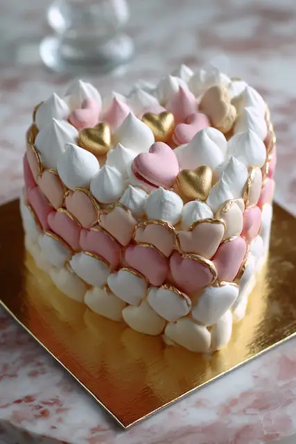heart-shaped design wedding cake