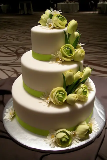 off set tiers wedding cake