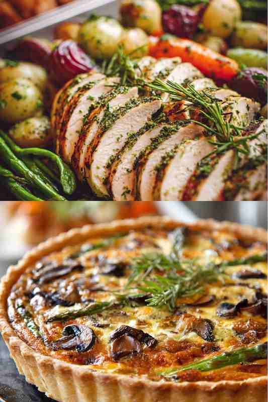 quiche and herb roasted chicken quiche and herb roasted chicken
